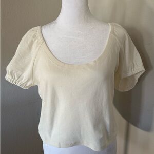 Banana Republic Cream Scoop Neck Crop Top